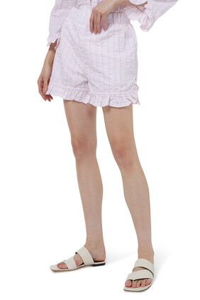 Ruffle Seersucker Shorts