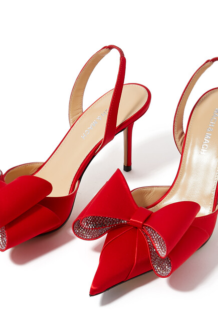 Le Cadeau 85 Bow-Detail Satin Pumps