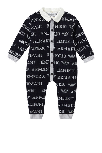 Buy Emporio Armani Kids Logo Print Jumpsuit for Boy | Bloomingdale's KSA