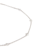 Sparkle Round 5 Diamond Necklace, 18k White Gold with Diamonds