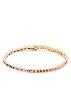 Rivière Baguette Bracelet, 18k Yellow Gold & Mixed Precious Stones