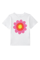 Kids Flower Logo Print T-Shirt