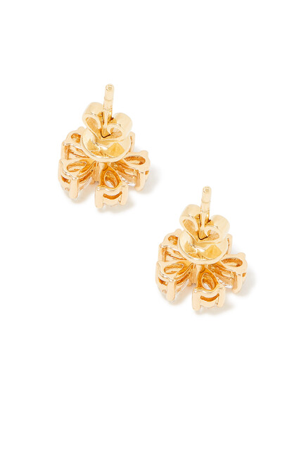 Flower Stud Earrings, 18k Yellow Gold & Diamonds