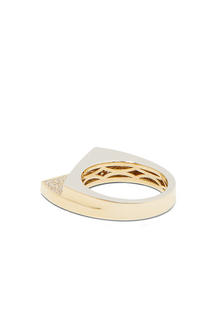 Handcuff Ring, 9k Mixed Gold & Diamonds