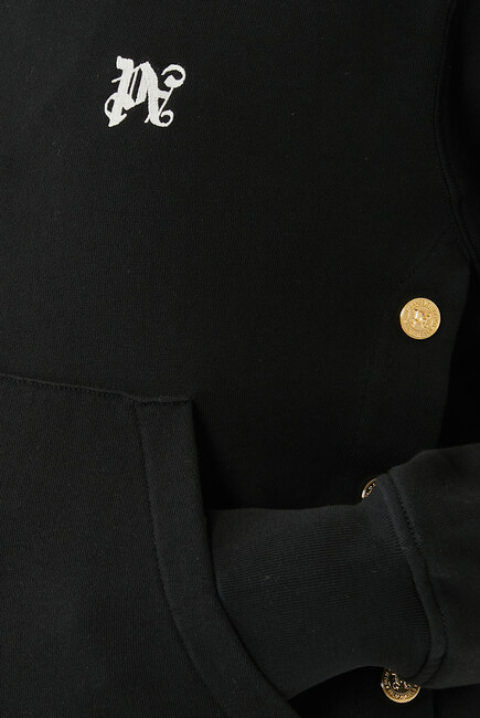 Monogram Buttoned Hoodie