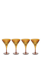 Prism Amber Martini Glass, Set of 4