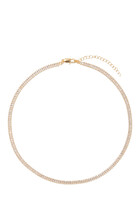 Teagan Tennis Necklace, Vermeil on Sterling Silver & Cubic Zirconia Stones