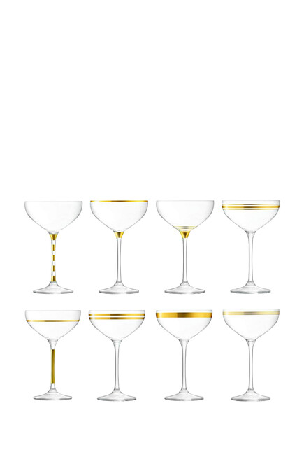 Deco Champagne Saucer Set of Eight