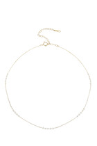 Spaced Necklace, 14K Yellow Gold & Baby Akoya Pearls