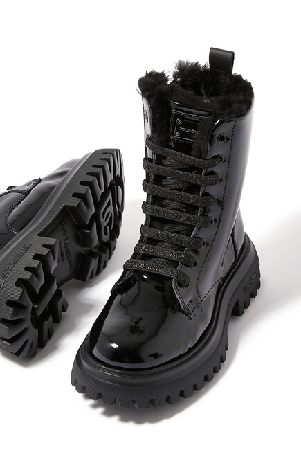 Kids Patent Leather Ankle Boots