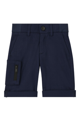 Zip-Pocket Embroidered Logo Shorts