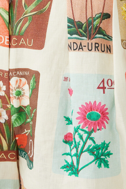 Flower Stamp Print Shorts