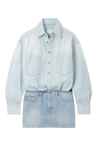 Tatum Denim Shirt and Mini Skirt Combo Dress