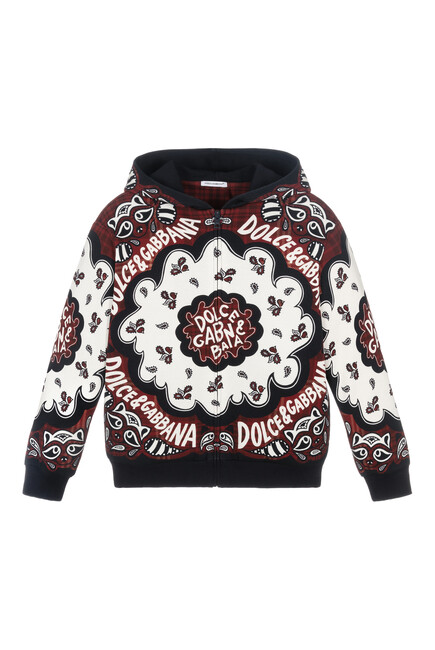 Kids Cotton Paisley Zip-Up Top