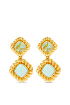 Carlotta Drop Earrings, 24k Gold-Plated Brass & Quartz
