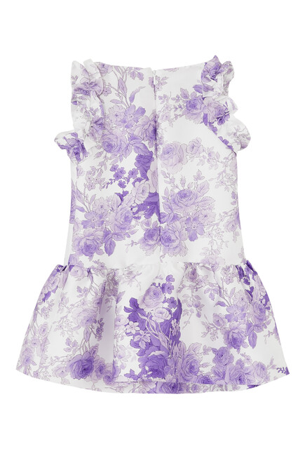 Kids Floral Print Flared Dress