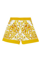 Kids Twill Shorts with Majolica Print