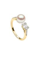 Starlight Ring, 18k Yellow Gold, Diamonds & Akoya Pearl