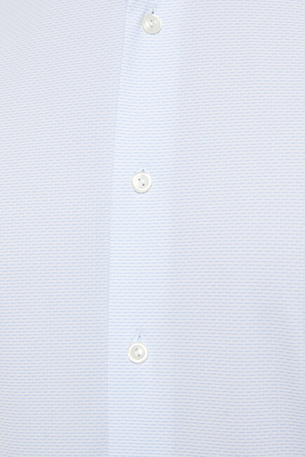 Blue Four-Way Stretch Shirt – Micro Pattern