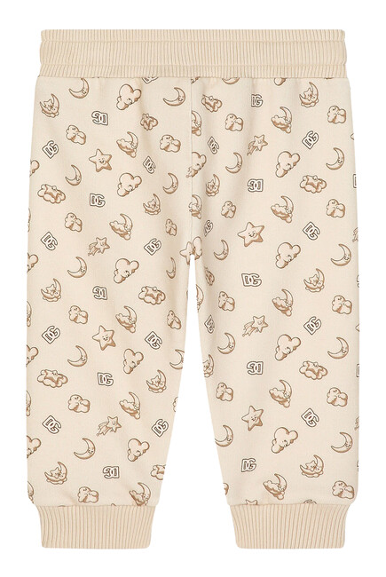 Kids Jersey Joggings Pant with Moon and Star Print