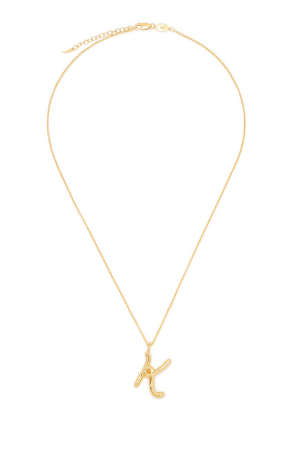 K Initial Pendant Necklace, 18K Gold-Plated Sterling Silver