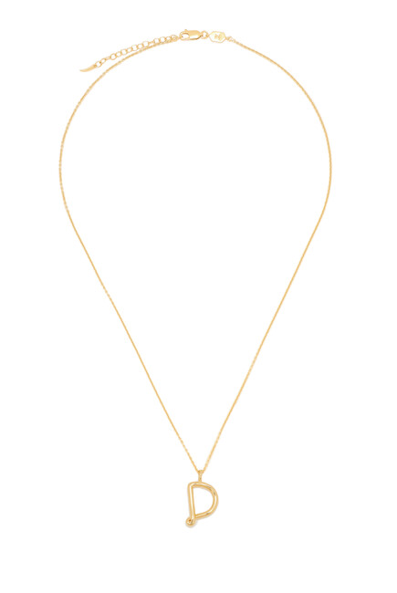 D Initial Pendant Necklace, 18K Gold-Plated Sterling Silver