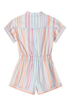 Kids Pop Stripe-Print Cotton Playsuit