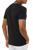 Slim-Fit Polo Shirt In Stretch Piqué With Curved Logo