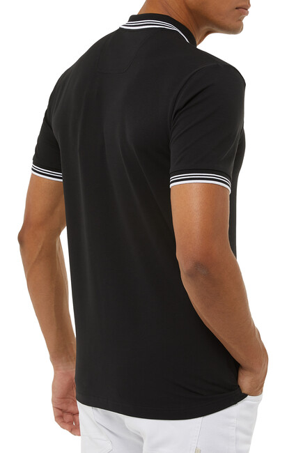 Slim-Fit Polo Shirt In Stretch Piqué With Curved Logo