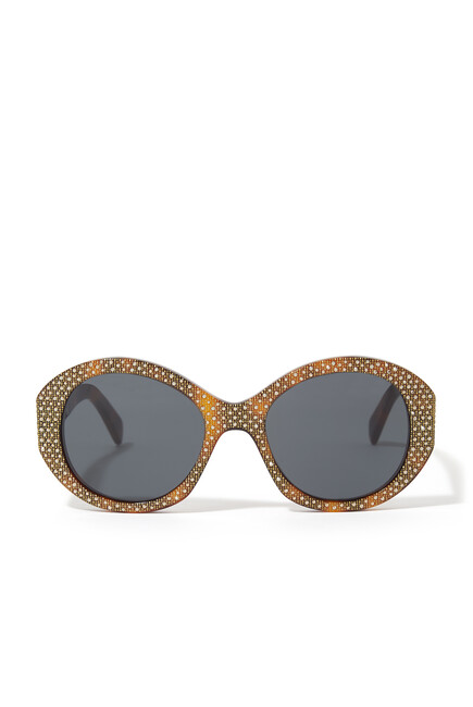 Bold 3 Dot Embellished Round Sunglasses