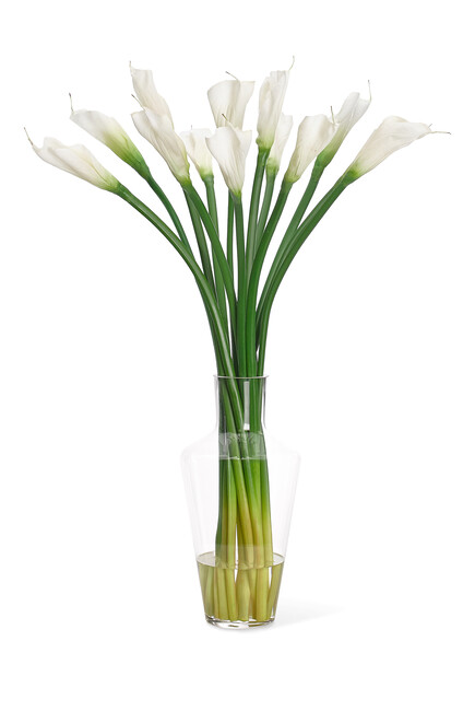 Lily With Glass Vase