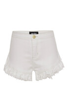 Fringe White Shorts
