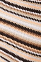 Sleeveless Midi Dress in Striped Wool and Viscose