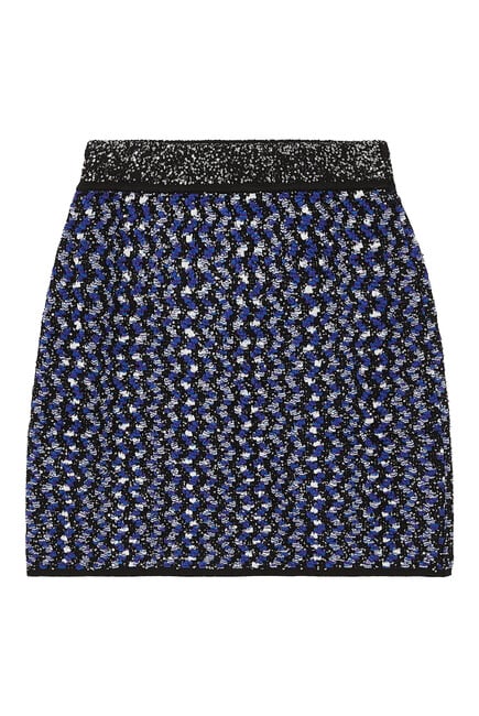 Miniskirt with Lamé Embossed Zigzag