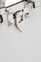 Rockstud Grain-Texture Bucket Bag