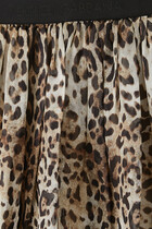 Kids Silk Leopard Midi Skirt