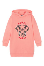 Kids Elephant-Print Hooded Dress