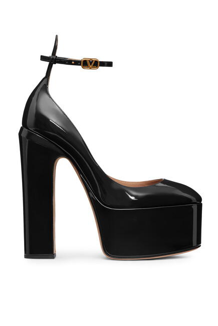  Tan-Go Patent-Leather Platform Pumps