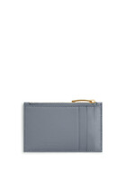 Zipped Card Case in Intrecciato Leather