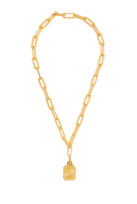 Engravable Square Locket Chain Necklace