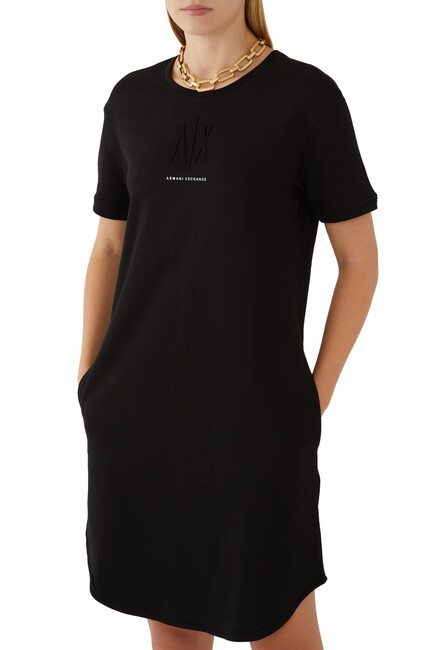 Icon AX Embossed Logo Dress in Jersey