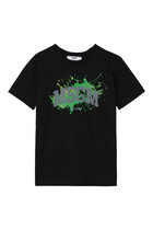 JB T-shirt SS w MSGM Logo w Splash Print:GREY:8Y