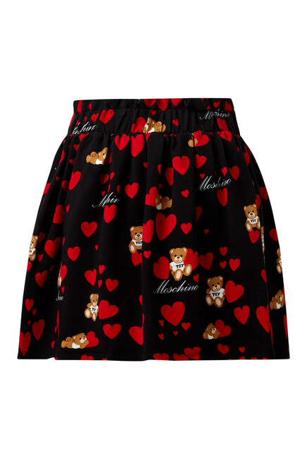 Kids Heart Print Skirt