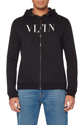 VLTN Logo Zip-Front Hooded Sweatshirt