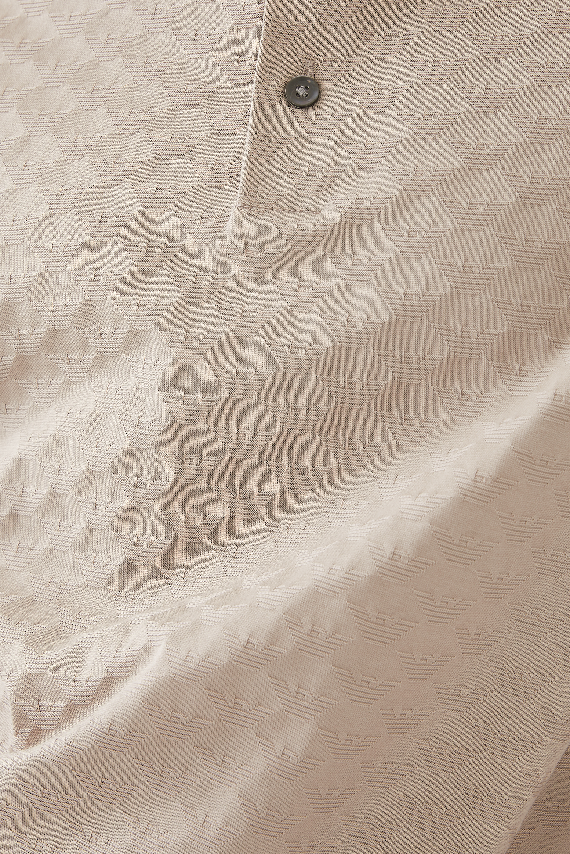 All-Over Jacquard Eagle Mercerised Jersey Polo Shirt