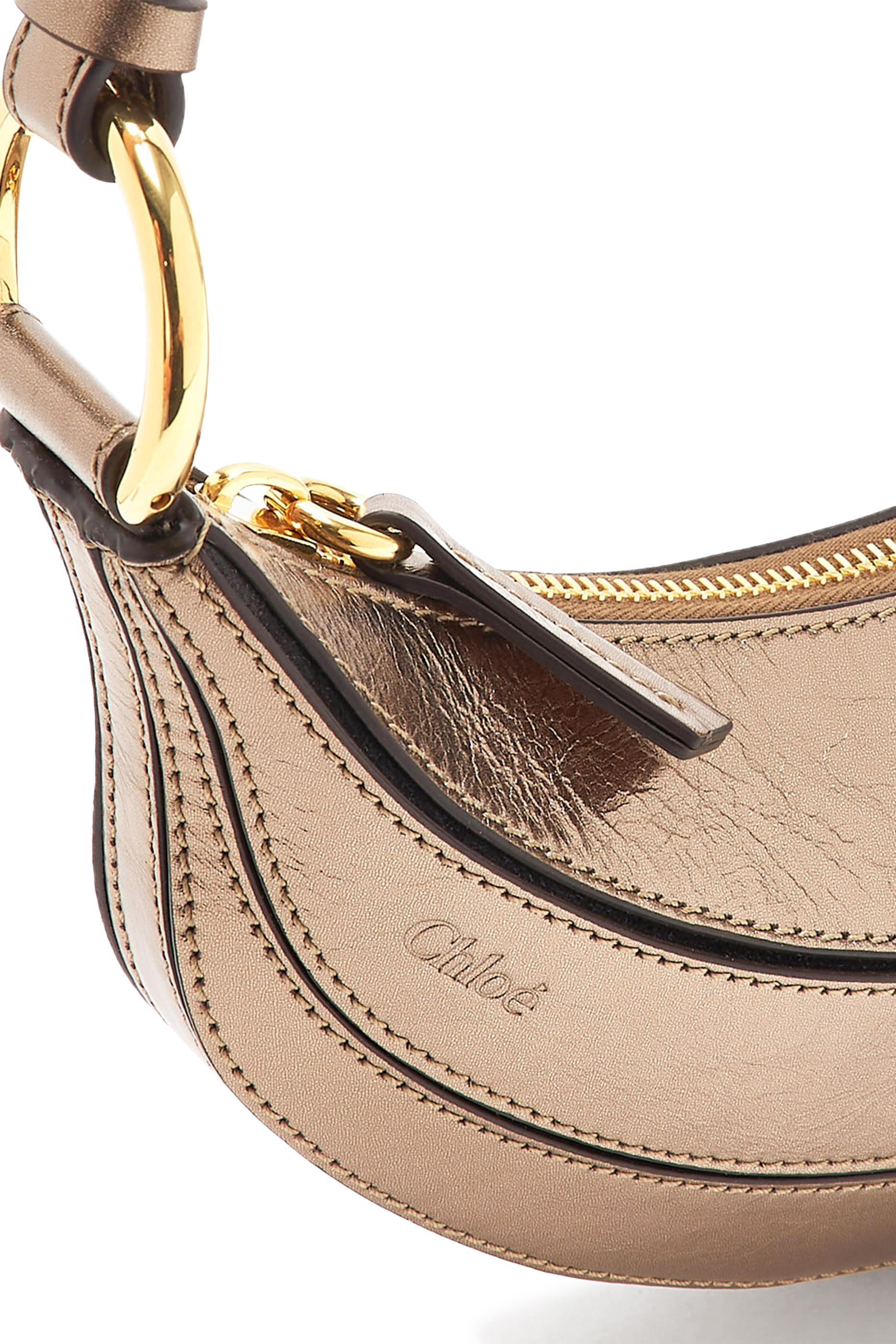 Banana Crossbody Grained Leather Bag