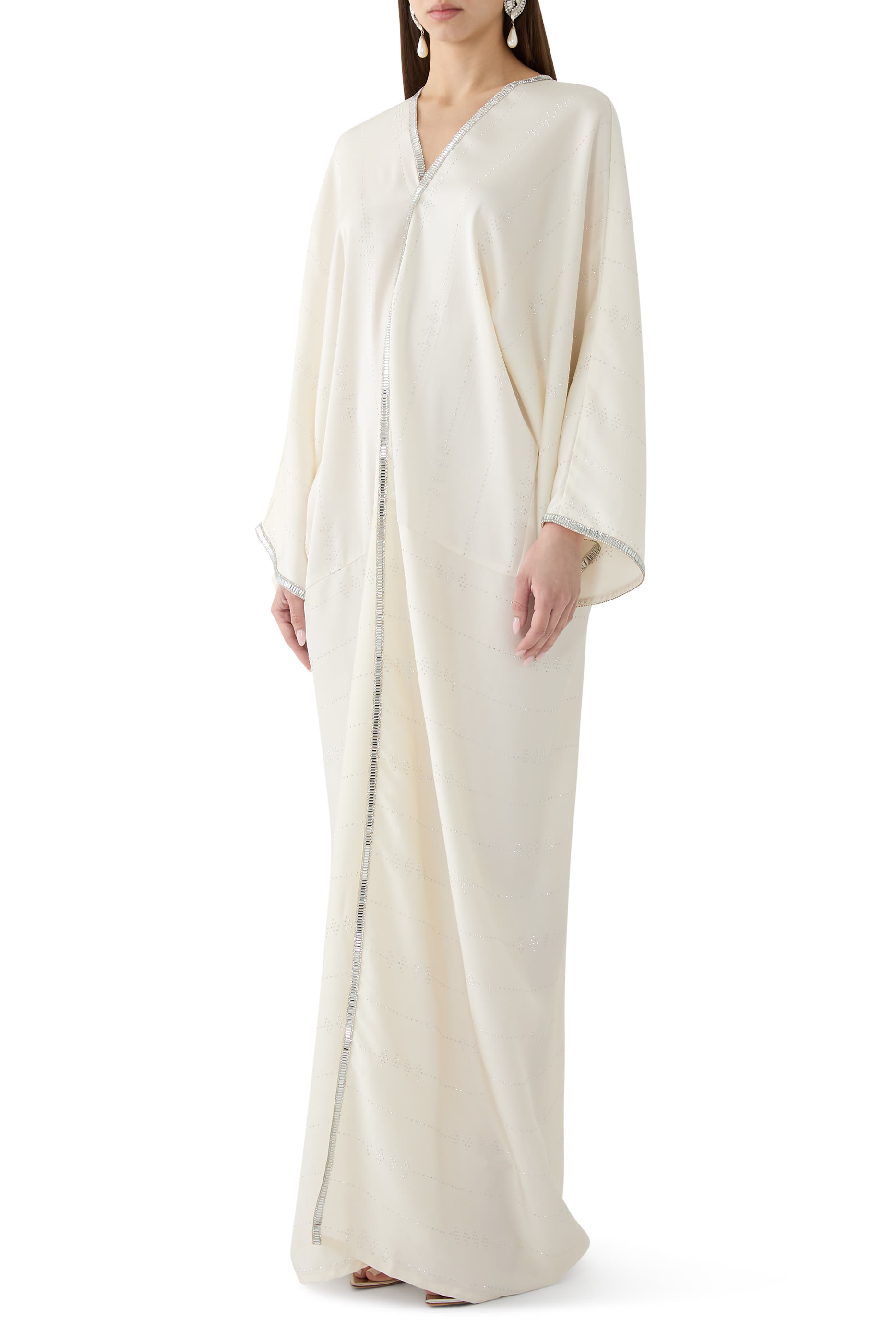 Studded Bisht with Silver Trim