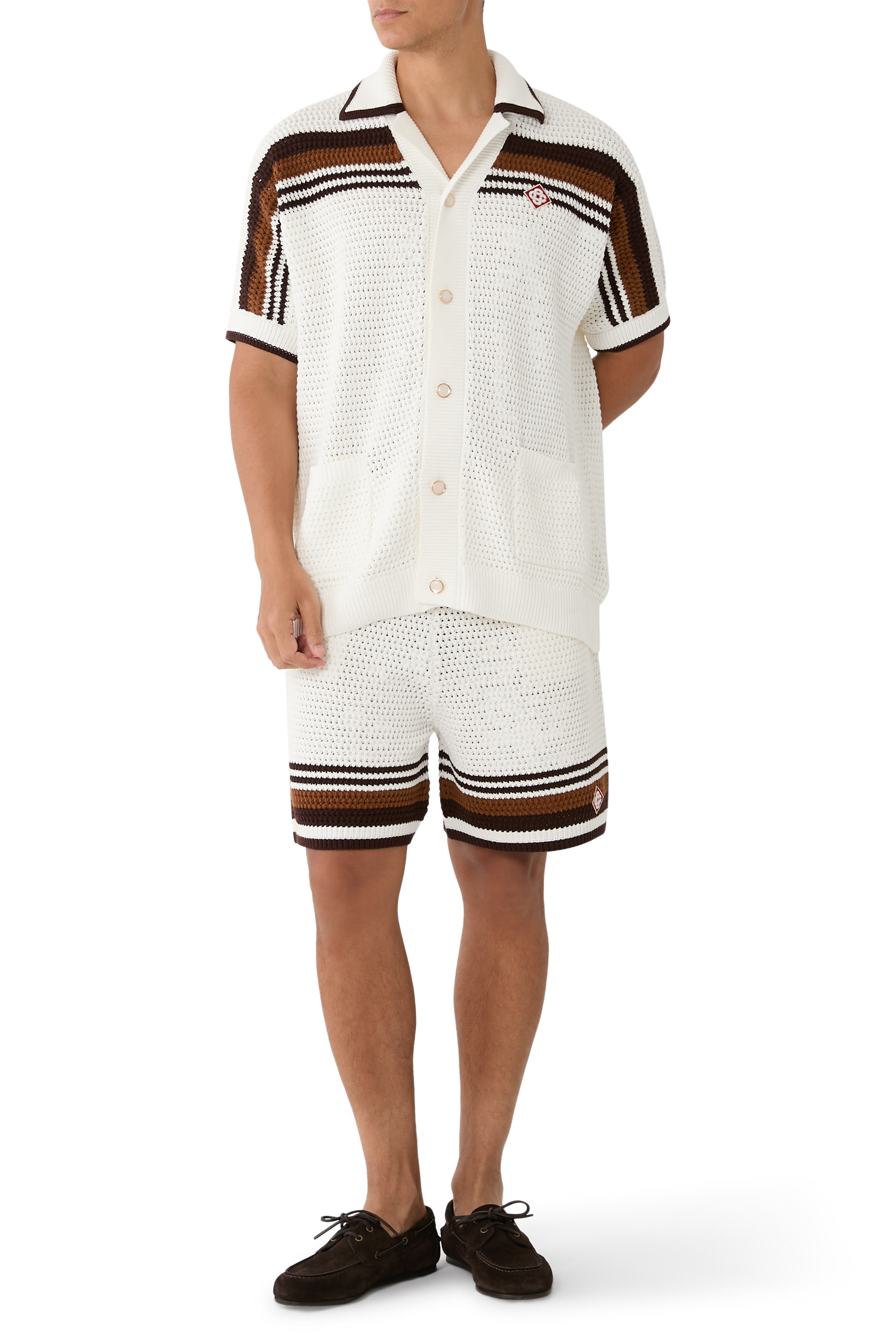 Tennis Stripe Crochet Shirt
