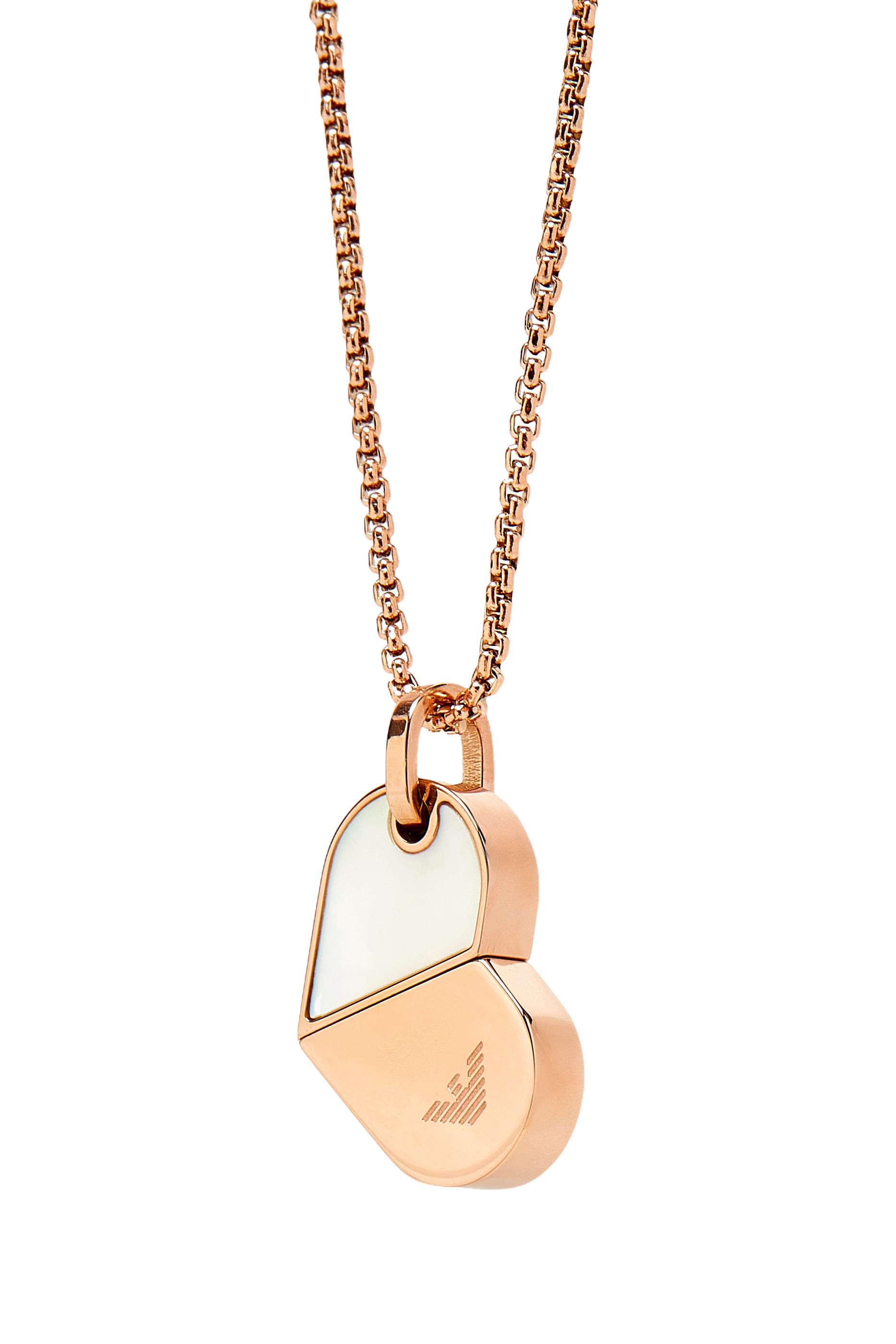 Dog Tag Necklace,  Rose Gold-Tone Sterling Silver & Mother of Pearl