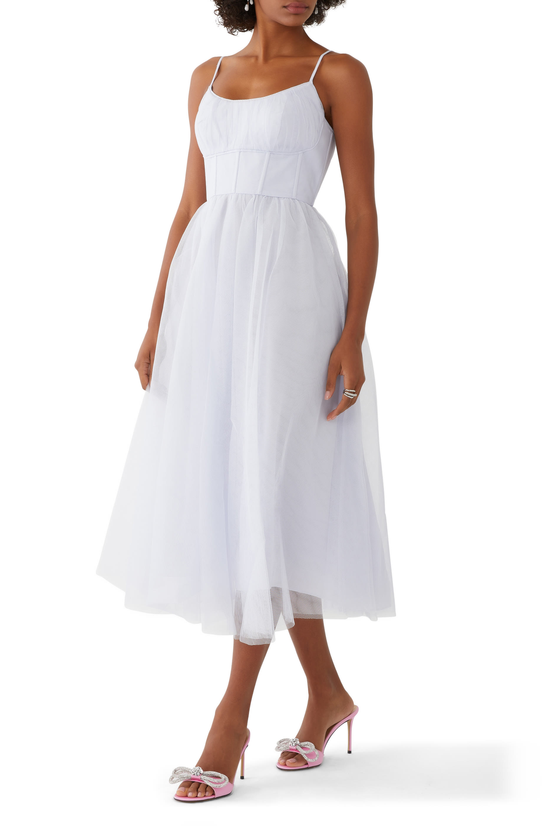Tulle Corset Midi Dress